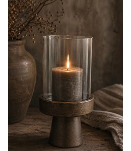 @ Candle Holder Dauphin D12 H25cm Bronze