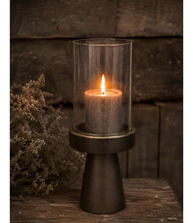 #  Candle Holder Dauphin D14 H35cm Bronze