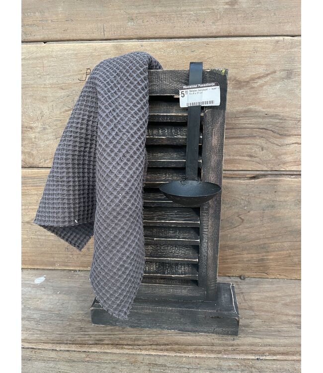 # Louvreluik op voet - hout - grijs - 24 x 8 x 40 cm