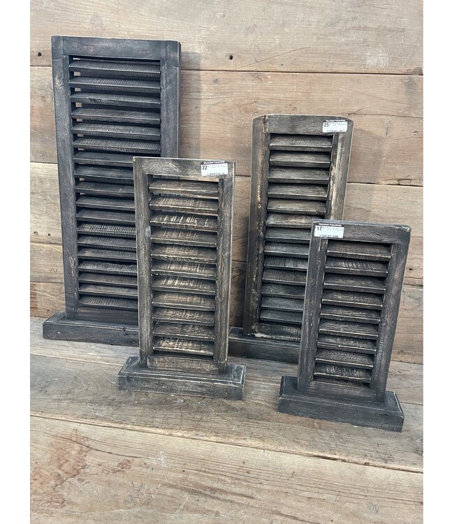 # Louvreluik op voet - hout - grijs - 24 x 8 x 40 cm