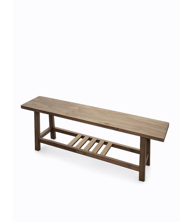 # Houten bank - met rek onder - ca. 120 x 25 x 50 cm