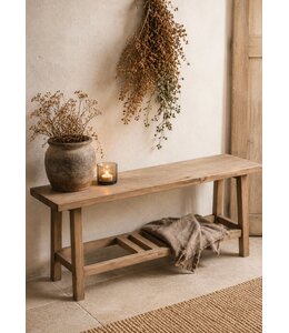 @ Houten bank - met rek onder - ca. 120 x 25 x 50 cm