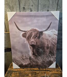 # Schilderij hooglander grijs - canvas - 40 x 50 cm