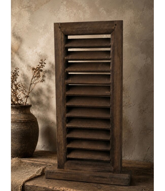 # Houten louvreluik op voet - zonder paneel - naturel - 38 x 8 x 75 cm