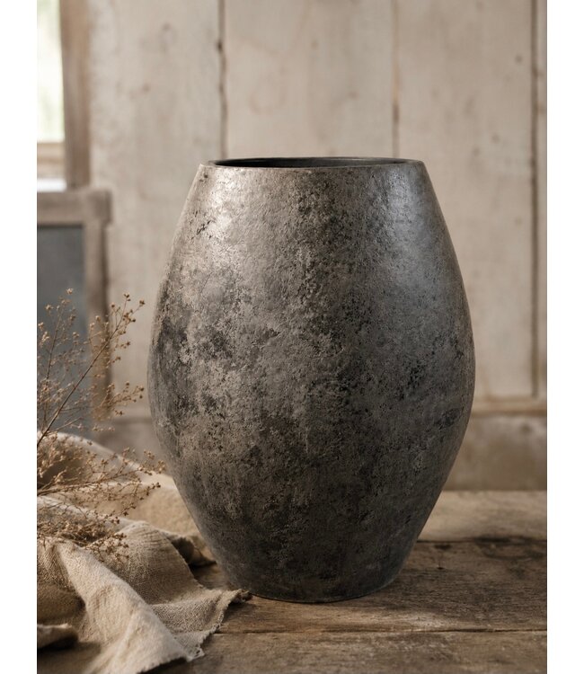 # Vaas - aardewerk - black and sand - ca. 40 x 20 x 55 cm - wordt niet verzonden