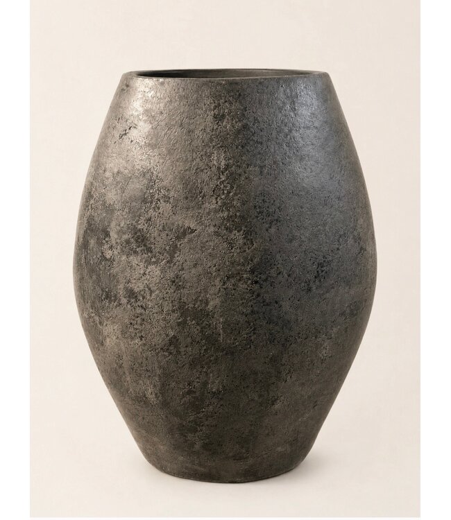 # Vaas - aardewerk - black and sand - ca. 40 x 20 x 55 cm - wordt niet verzonden
