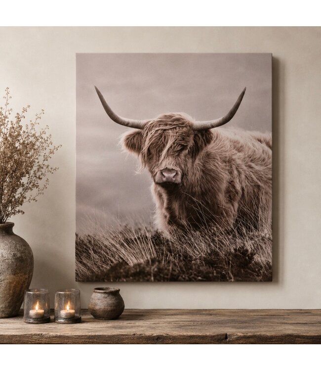 # Schilderij hooglander grijs - canvas - 40 x 50 cm