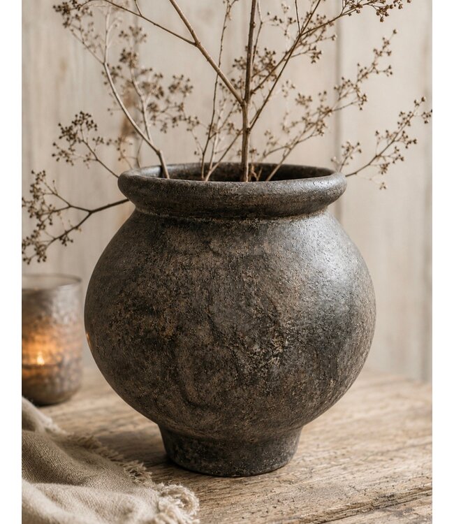 # Bloempot aardewerk - ca.  20 x 20 x 22 cm - brown