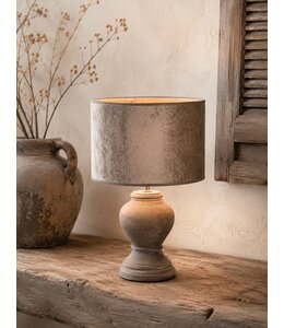 2011 -KKL - lampenkap - taupe velours - 20 x 20 x 13 cm