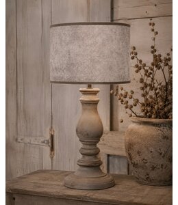 2060 - KKL - lampenkap -creme  velours melee - 20 x 20 x 13 cm