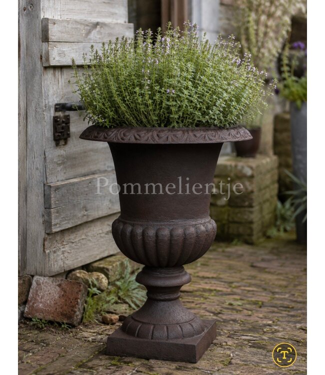 #  franse hoge vaas - gietijzer - 32 x 32 x 44 cm