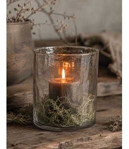 # Cylinder - gehamerd glas - 13 x 15 cm