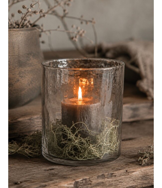 # Cylinder - gehamerd glas - 13 x 15 cm