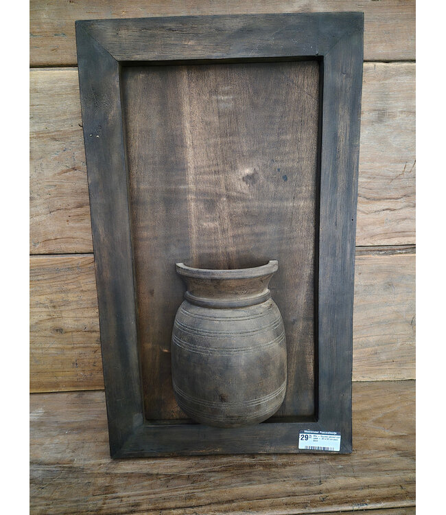 # Mix - Houten paneel met vaas - 30 x 50 cm excl. deco - kleur kan afwijken