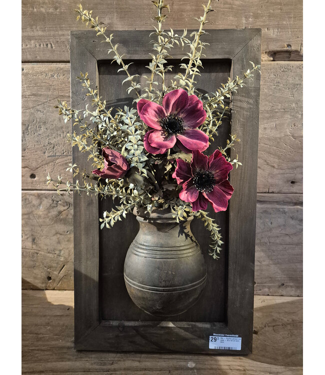 # Mix - Houten paneel met vaas - 30 x 50 cm excl. deco - kleur kan afwijken