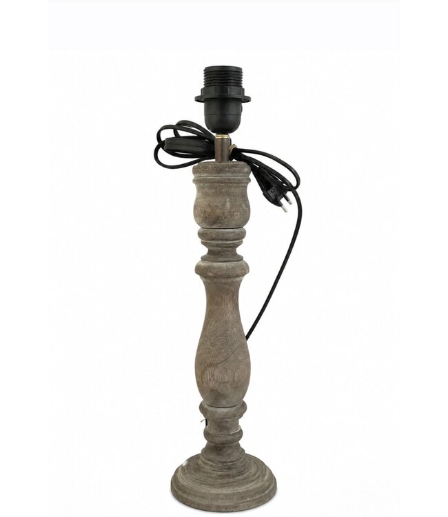 # Houten lampvoet (300) per stuk- 14 x 14 x 40 cm (49 cm incl. fitting) - excl. kap