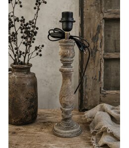 # Houten lampvoet (300) per stuk- 14 x 14 x 40 cm (49 cm incl. fitting) - excl. kap