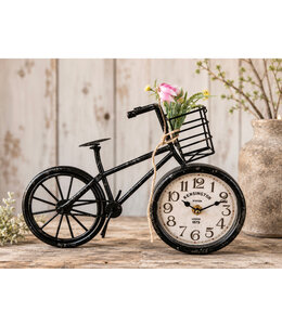 # metalen fiets met klok - ca. 29 x 20 cm