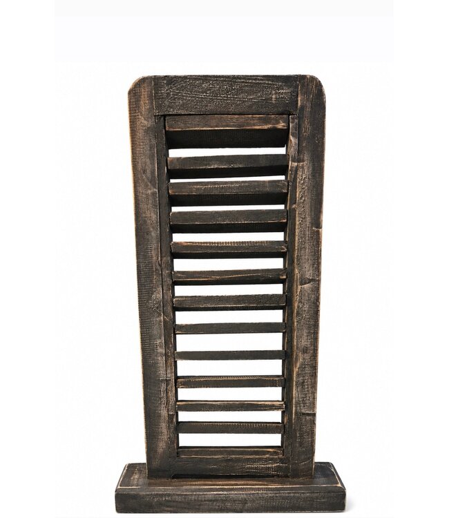 # Louvreluik op voet - hout - grijs - 32 x 8 x 61 cm