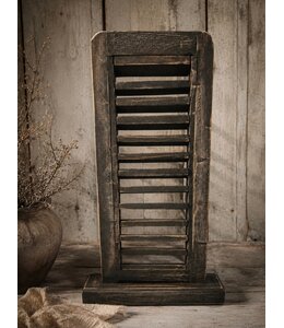 # Louvreluik op voet - hout - grijs - 32 x 8 x 61 cm