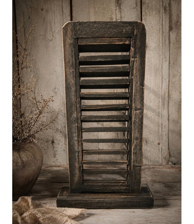 # Louvreluik op voet - hout - grijs - 32 x 8 x 61 cm