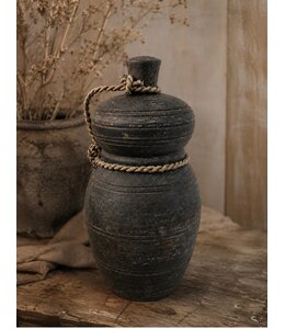 # houten pot met deksel - ca. 14 x 27 cm