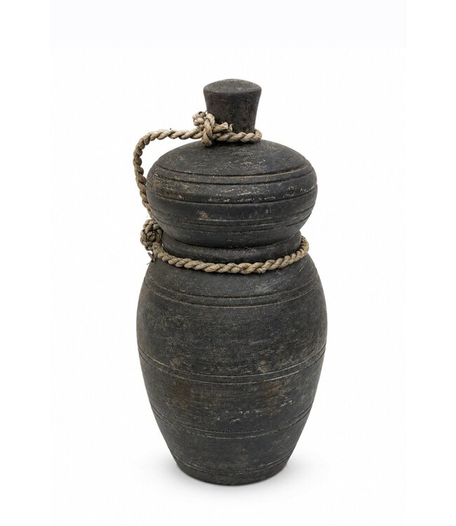# houten pot met deksel - ca. 14 x 27 cm