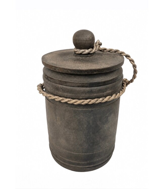 # Houten pot met deksel - ca. 15 x 24 cm