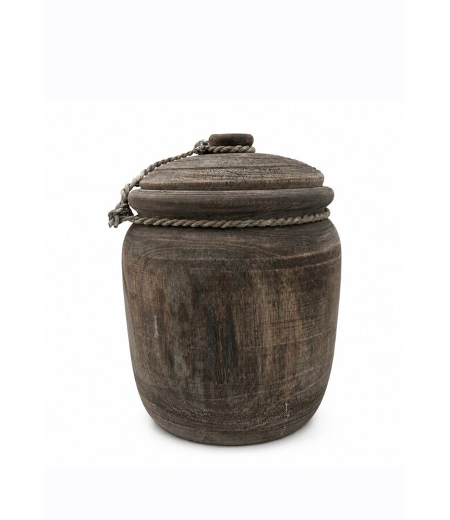 # Houten pot met deksel ca. 27 x 30 cm
