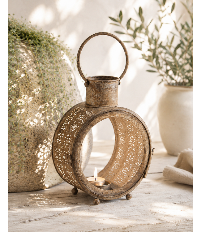 Countryfield Lantaarn ro Cedro S roest-22,5x10,5x28,5CM