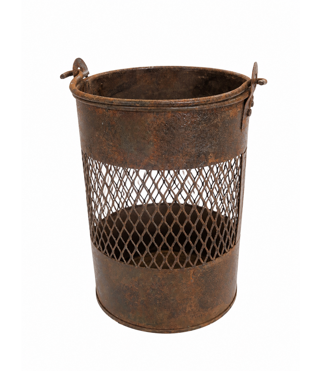 Metalen emmertje roest - ca. 14 x 20 cm