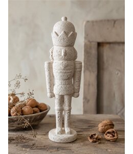 Aardewerk figuur notenkraker beige - 9x8x31cm