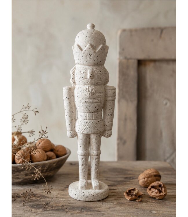 Aardewerk figuur notenkraker beige - 9x8x31cm