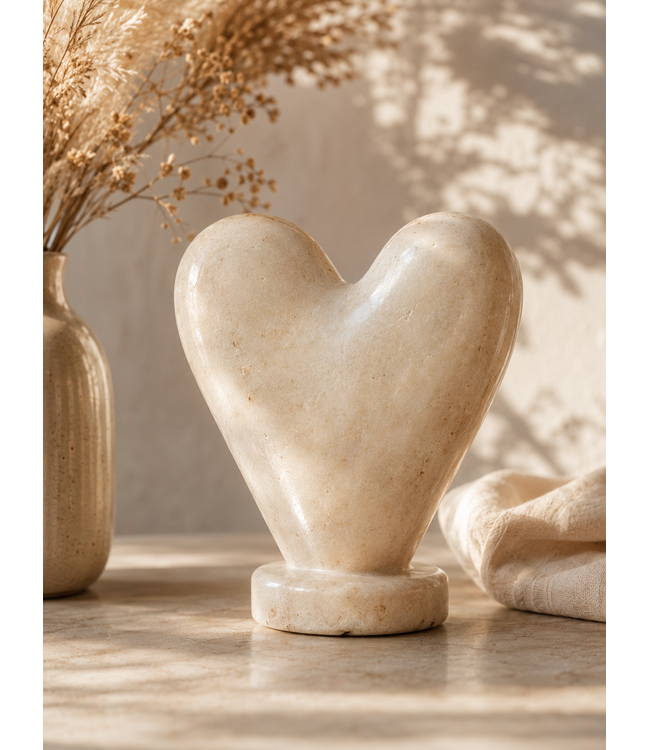 # Aardewerk ornament heart wb - 	14x7,5x15cm
