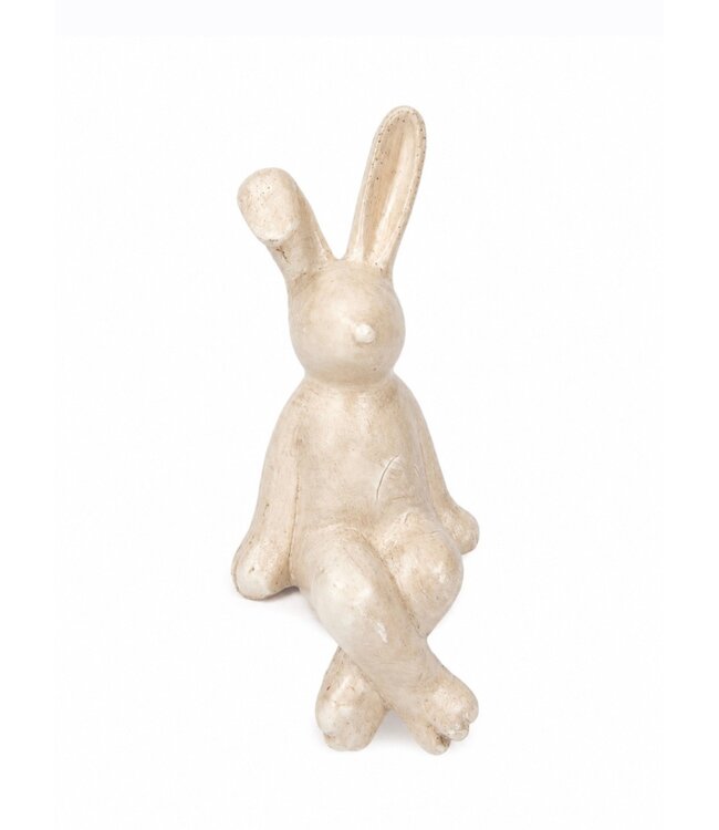 Aardewerk ornament bunny zittend L - 6.5 x 5 x 14.5 cm