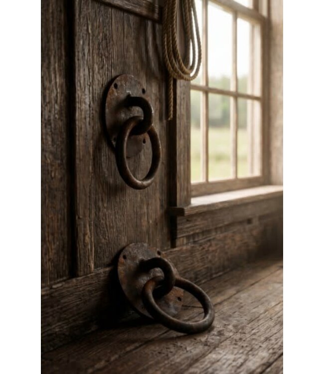 Zware metalen wandring - meerpaalring - 12 x 12 x 16 cm - per stuk