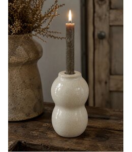 Aardewerk kaarsenstandaard Blob beige -10x10x16cm