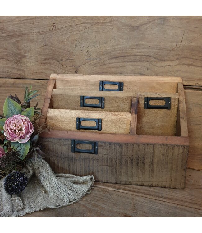 @ Robuuste organizer - hout - ca. 34 x 13 x 25 cm - foto kan iets afwijken