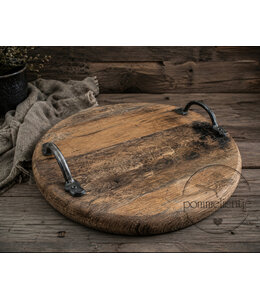 @ Tray round old wood d34