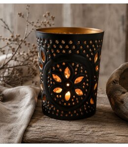 Iron candleh bl S D12H15cm