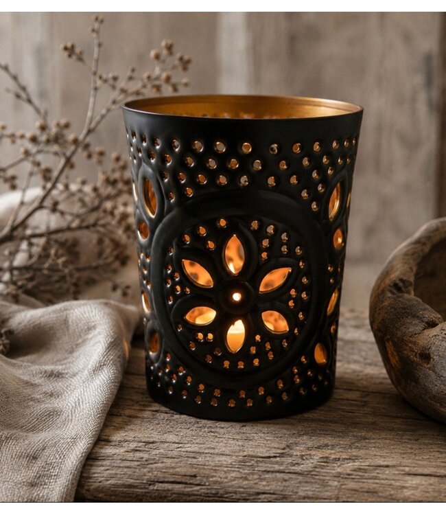 Iron candleh bl S D12H15cm
