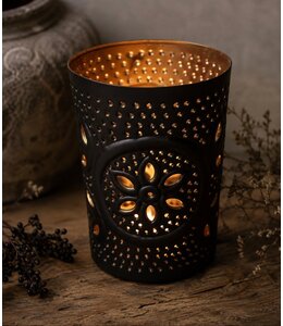 Iron candleh bl L D14H20cm