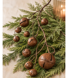 Tak met roestige bellen - kerstbeltak - M - ca. 50 cm