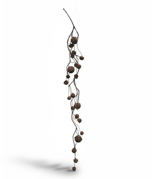 Tak met roestige bellen - kerstbeltak - L - ca. 80 cm