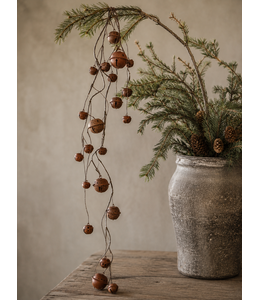 Tak met roestige bellen - kerstbeltak - L - ca. 80 cm