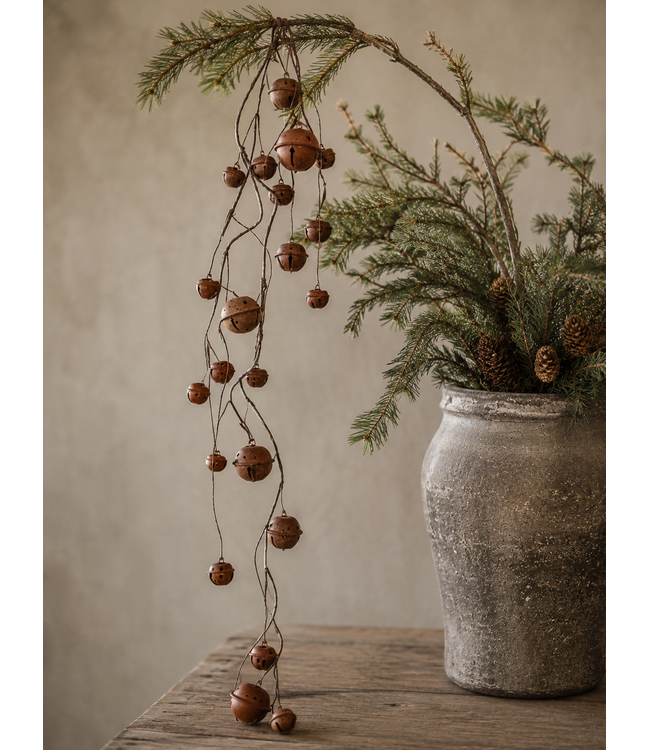 Tak met roestige bellen - kerstbeltak - L - ca. 80 cm