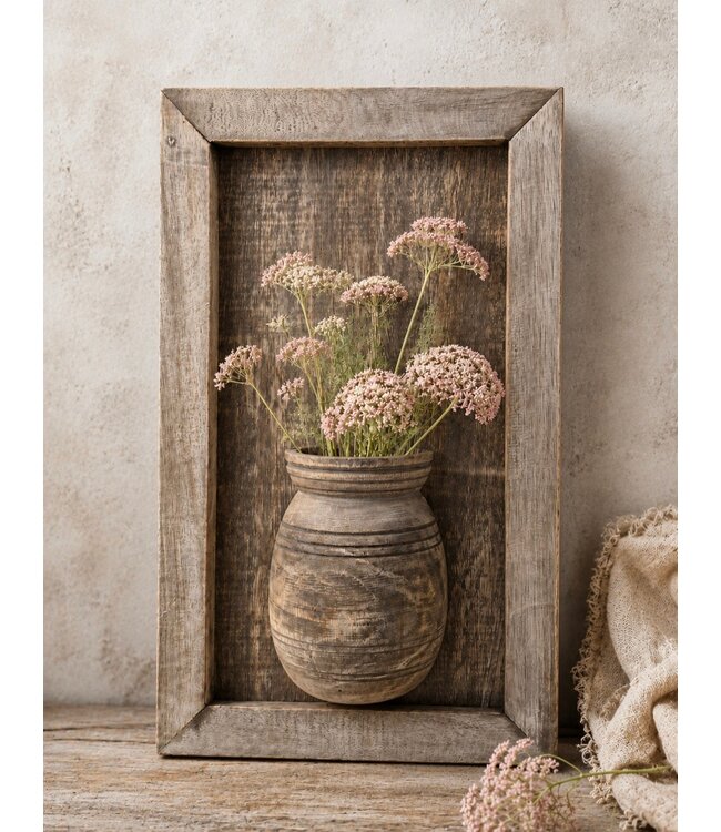 @ Mix - Houten paneel met vaas - 30 x 50 cm excl. deco - kleur kan afwijken