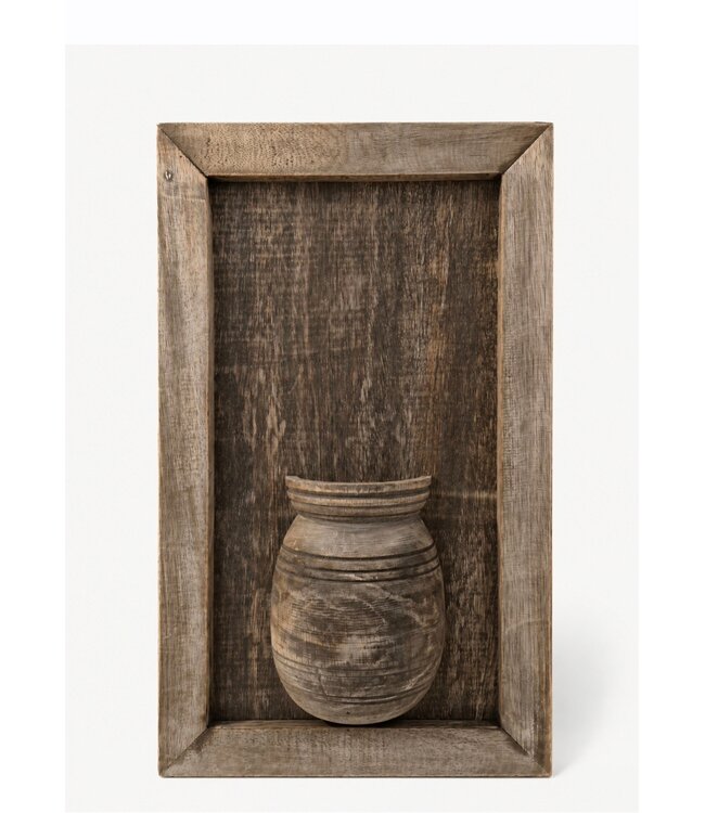 @ Mix - Houten paneel met vaas - 30 x 50 cm excl. deco - kleur kan afwijken