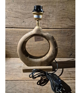 Houten lampvoet (255) per stuk- 23 x 8 x 26 cm (35 cm incl. fitting) - excl. kap