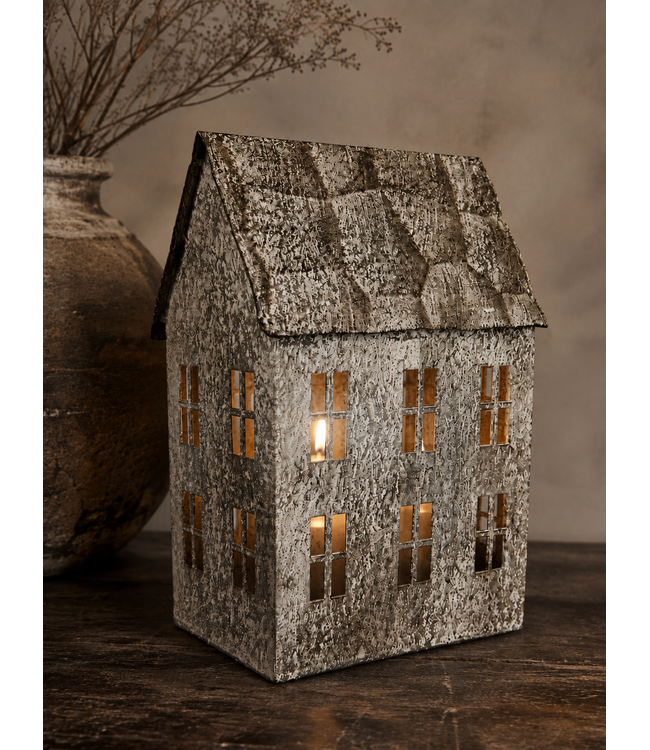 Countryfield Metalen waxinehuis - ca. 20 x 13,5 x 28 cm - per stuk
